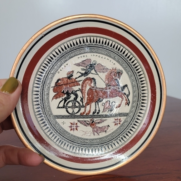 Vtg Mythology Greece Collectible Copper Plate Numbered 314 Hand Made laios - Picture 9 of 10